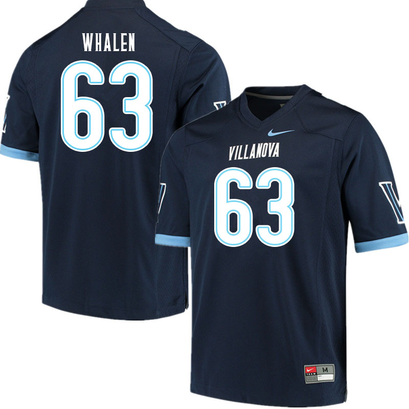 Men #63 Quin Whalen Villanova Wildcats College Football Jerseys Sale-Navy